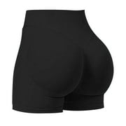Leggings Shorts for Women Women's Butt Lifting Shorts, Workout Legging Shorts High Waisted Stretchy Athletic Gym Yoga Shorts Black S